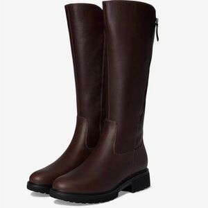 Rockport Women's Brown Leather Knee-High Boots WIDE CALF